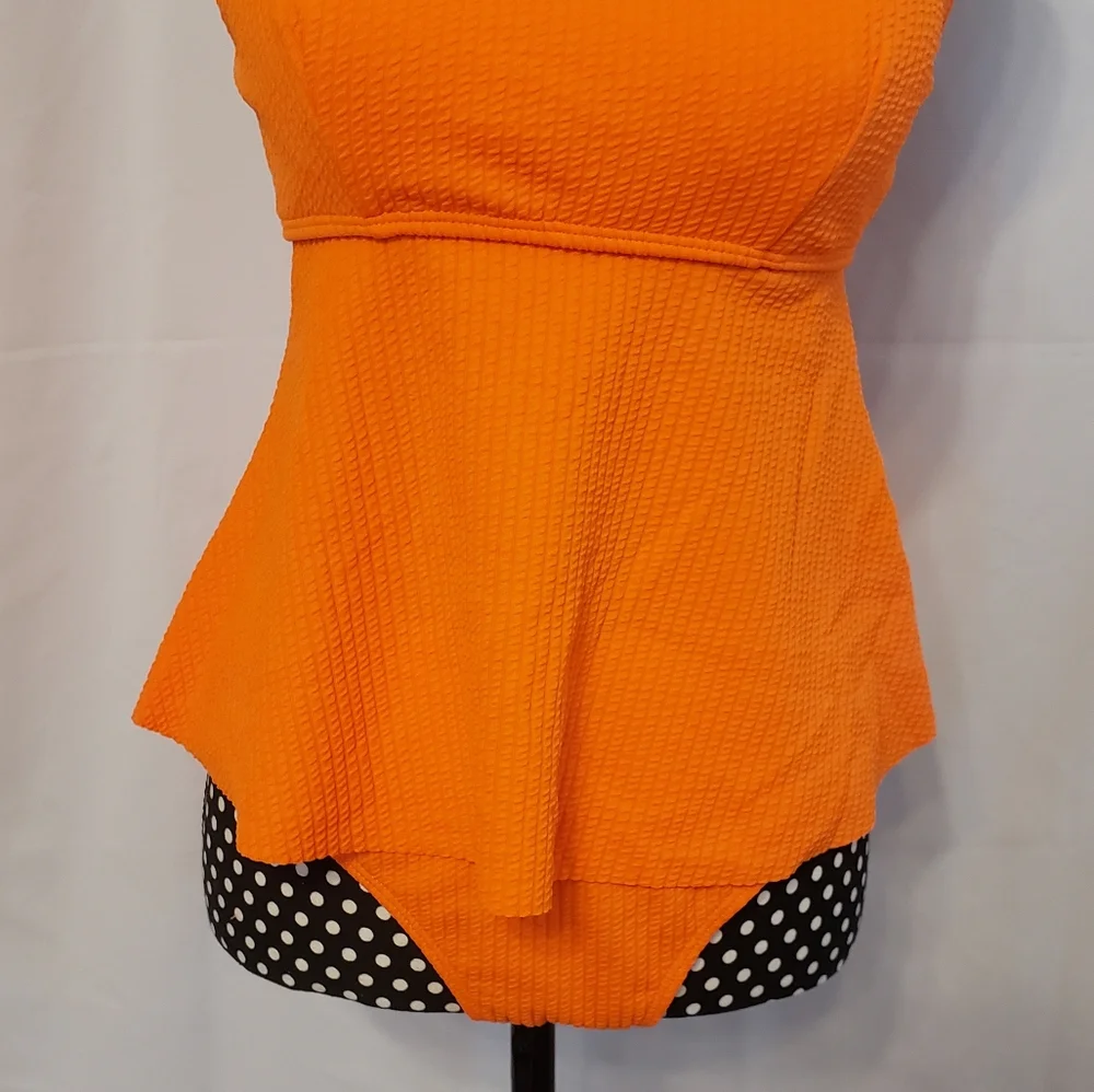 Shein Neon Orange Two-piece Swimsuit Adjustable Straps - Picture 3 of 16